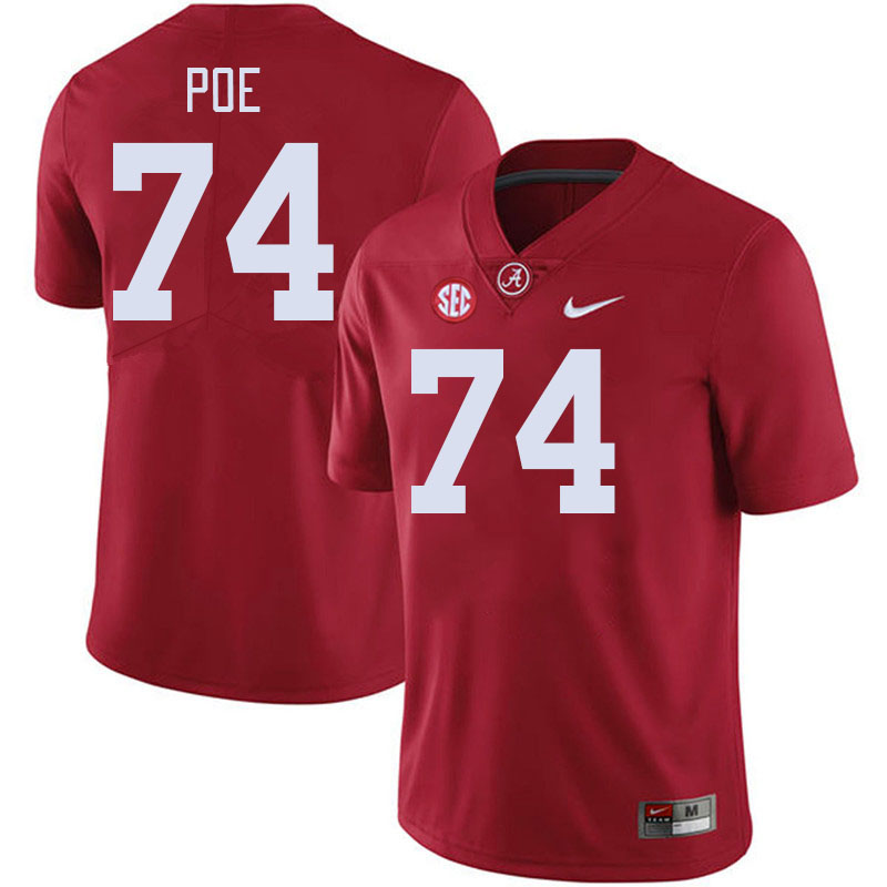 Men #74 Casey Poe Alabama Crimson Tide College Football Jerseys Stitched-Crimson